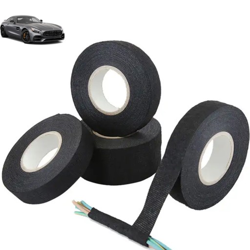 TAŚMA IZOLACYJNA SAMOCHODOWA TAŚMY MATERIAŁOWA 19MM×15M 4SZT CZARNY