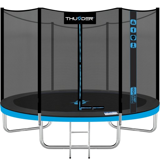 MOCNA trampolina dla dzieci OGRODOWA 244CM zabawa BEZPIECZNA siatka osłona