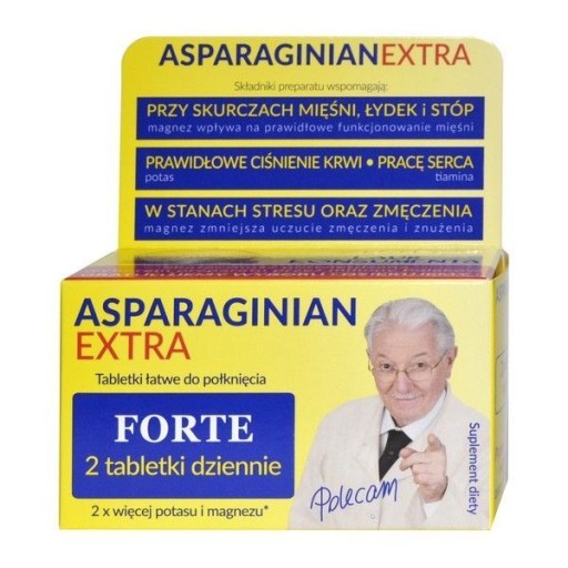 Asparginian Extra 50 tabl MAGNEZ POTAS skurcze