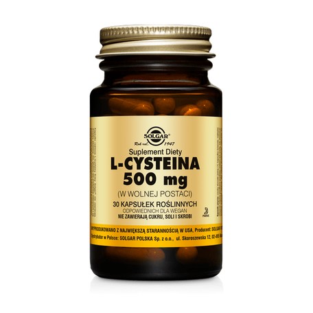 SOLGAR L-cysteina 500mg 30 kapsułek