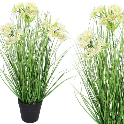 TRAWA SZTUCZNA ROŚLINA W DONICZCE GĘSTA DUŻA XXL 48cm