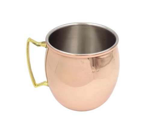 MIEDZIANY KUFEL do MOSCOW MULE - stal nierdzewna 304 - 500 ml
