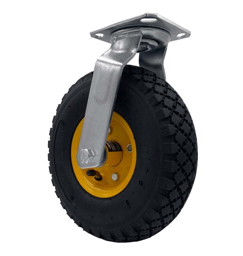 KOŁO KÓŁKO PNEUMATYCZNE POMPOWANE GUMA DO WÓZKA FI 25 CM PODSTAWKA OBROTOWA