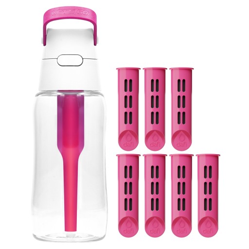 Butelka Dafi Solid 0,5l różowa + 7x Filtr do butelki Dafi Soft i Solid