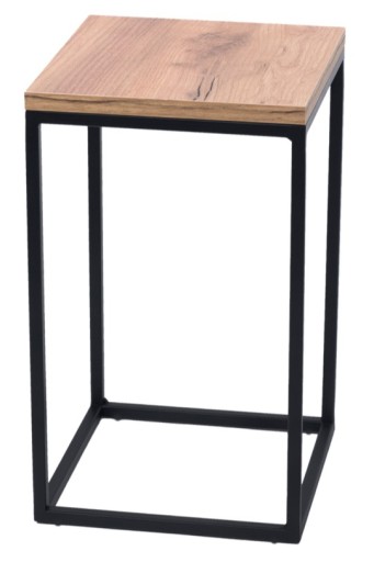 KWIETNIK STOJĄCY STOJAK PÓŁKA NA KWIATY METALOWY czarny blat Dąb Craft 40cm