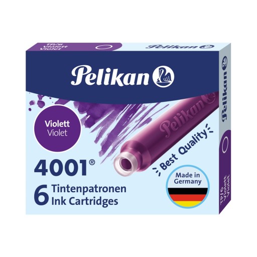 NABOJE PELIKAN DO PIÓR KRÓTKIE TP/6 6szt FIOLETOWE