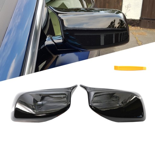 NAKŁADKI OBUDOWY LUSTEREK BMW E60 E61 PRZED LIFTINGIEM 03-06 CZARNY POŁYSK