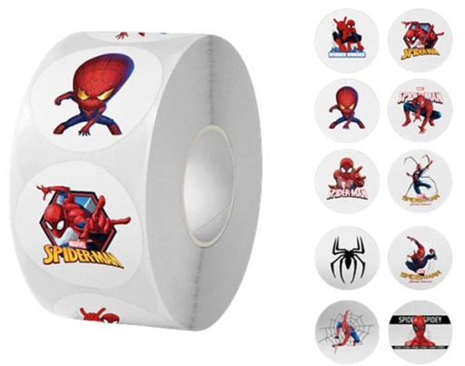 NAKLEJKI Rolka 500 sztuk! SPIDER MAN