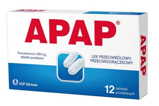 Apap 500 mg paracetamol 12 tabletek