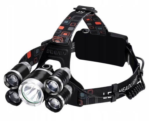 LAMPKA CZOŁÓWKA MOCNA LATARKA CZOŁOWA 5X LED T6