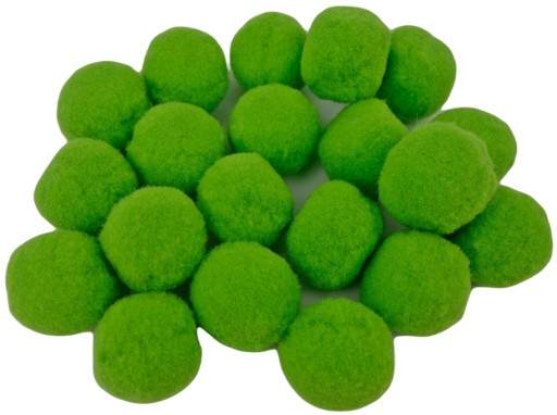 ZIELONE POMPONY PLUSZOWE AKRYL POMPON 3CM 20 SZTUK