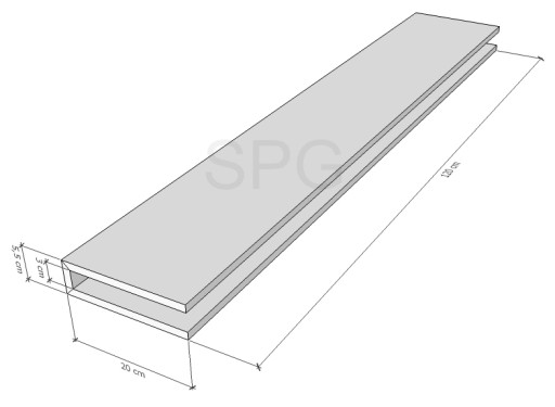 OBUDOWA KARNISZA SPG z PŁYTY GK PROFIL U 120cm