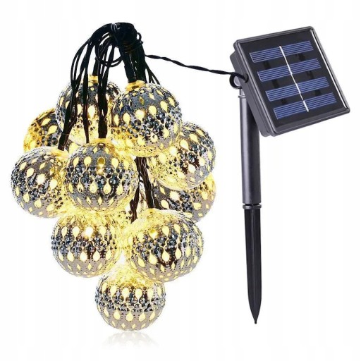 7m LAMPKI SOLARNE OGRODOWE GIRLANDA ŚWIETLNA
