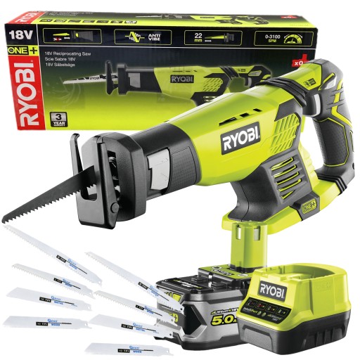 RYOBI RRS1801M PIŁA SZABLASTA AKUMULATOROWA PILARKA 18V +5Ah +10xBRZESZCZOT