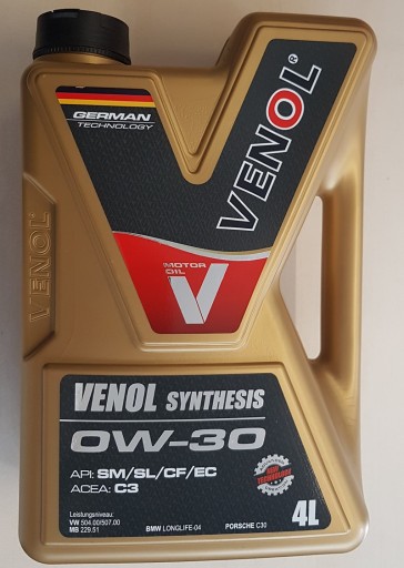 Venol Synthesis 0w-30 C3 4L + GRATIS