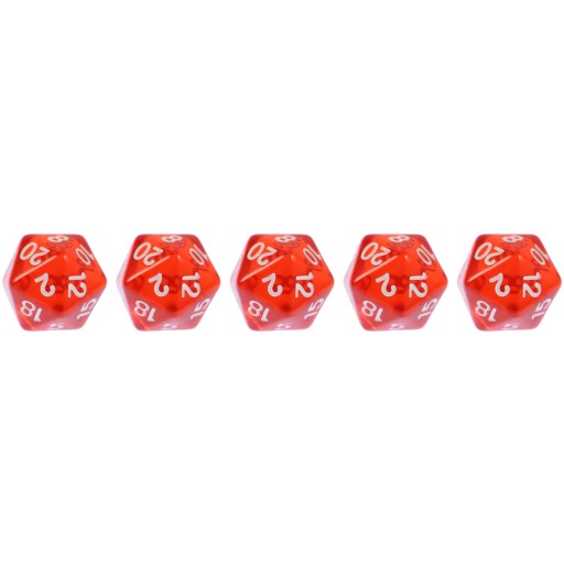 ZESTAW 5 KOSTEK K20 RPG PŁYNNE ŻYCIE KOŚĆ DWUDZIESTOŚCIENNA