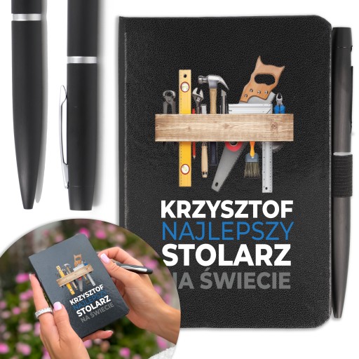 NOTES A6 DŁUGOPIS Prezent dla STOLARZA Twoje IMIĘ