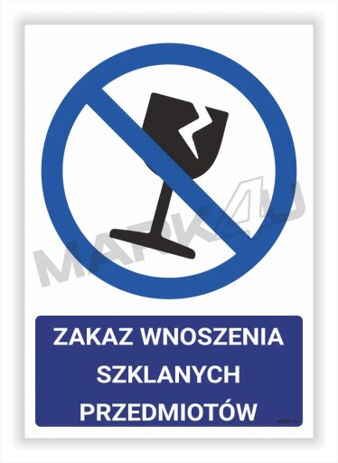 Zakaz wnoszenia szklanych przedmiotów| Basen |Druk