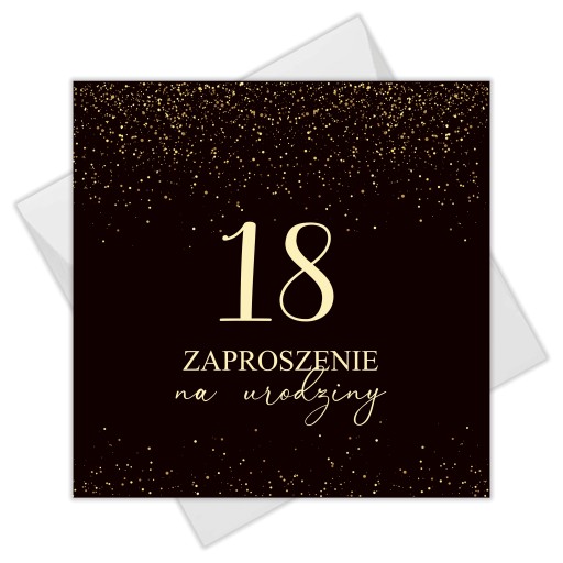 Zaproszenia na 18 urodziny Gold Balloons 1 szt