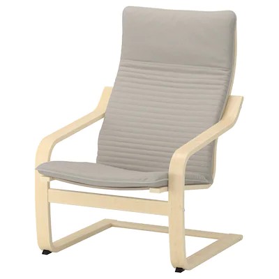 IKEA POANG Fotel okl brzoz Knisa jasnobeżowy