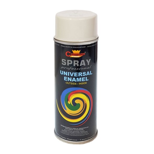 FARBA SPRAY UNIWERSALNA CHAMPION BIAŁY POŁYSK RAL 9010 400ML