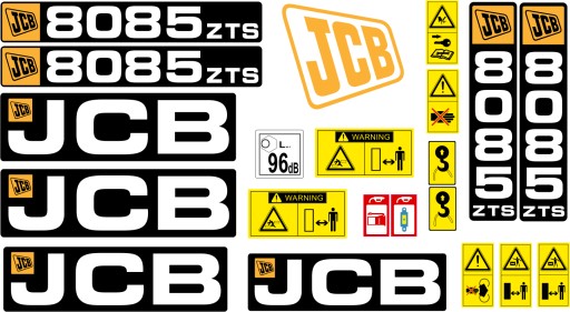 NAKLEJKI JCB 8085 ZTS + PIKTOGRAMY LAMINOWANE