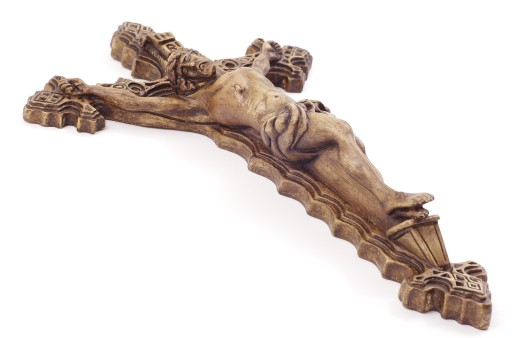 Krzyż figurka sakralna płaskorzeźba duży
