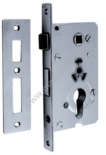 ZAMEK DRZWIOWY 110X63X12MM, CHROMOWANY, WPUSZCZANY