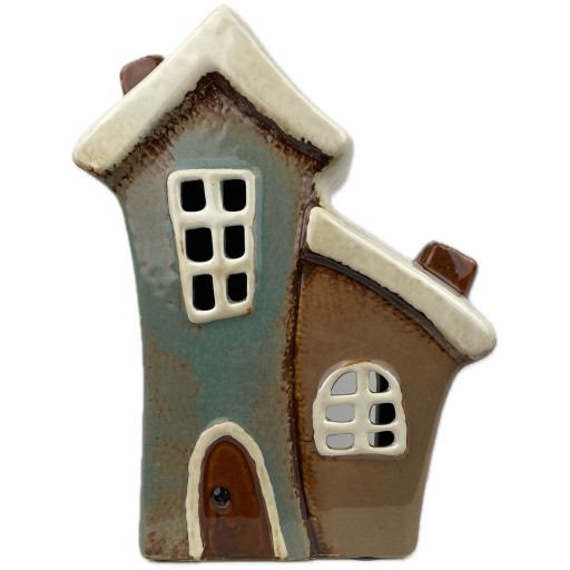 DOMEK CERAMICZNY LAMPION KAMIENICZKA ŚWIECZNIK TEALIGHT LATARENKA