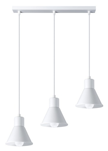 NOWOCZESNA Lampa wisząca TALEJA 3 biała SOLLUX