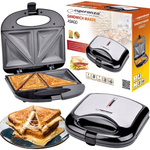 TOSTER OPIEKACZ DO KANAPEK TOSTÓW SANDWICH BARDZO MOCNY 1000W ESPERANZA