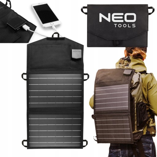 NEO ŁADOWARKA SOLARNA TURYSTYCZNA PANEL SŁONECZNY 15W 2x USB DO TELEFONU