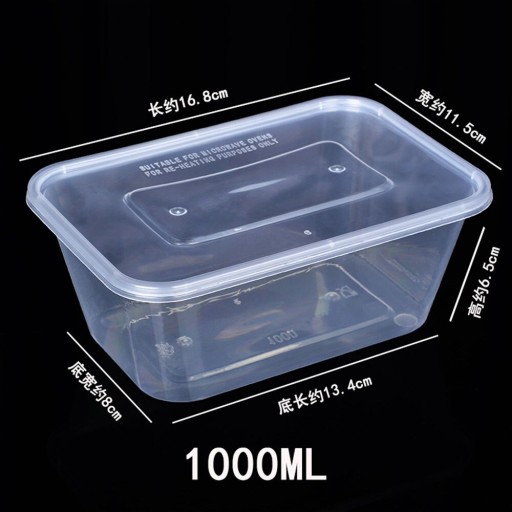 Styl 1000 ml 20 sztuk Jednorazowe plastikowe pudeł