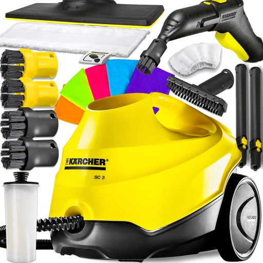 NAJMOCNIEJSZA PAROWNICA MYJKA PAROWA SC3 KARCHER 1900W MOP AKCESORIA GRATIS
