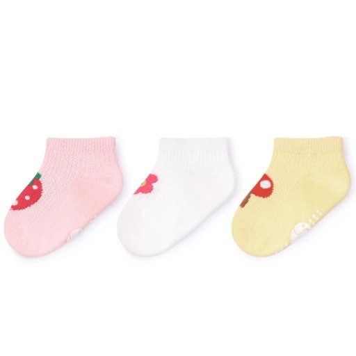 3Pairs 0-5Y Children's Floor Socks Summer New Combed Cotton Baby Non-slip
