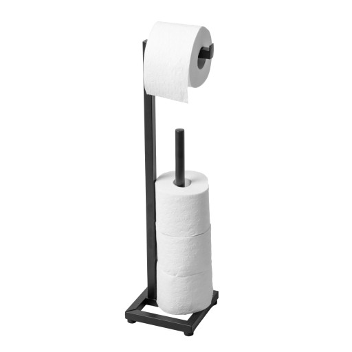 Stojak uchwyt na papier toaletowy do WC toalety czarny wieszak loft YOKA