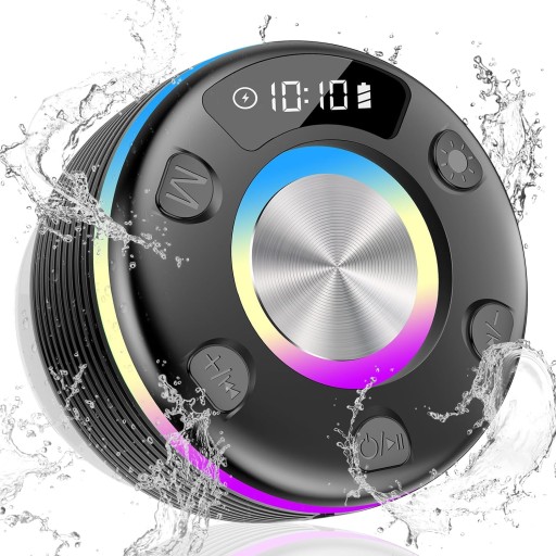 GŁOŚNIK BLUETOOTH POD PRYSZNIC ZE ŚWIATŁEM FM RADIO WODOSZCZELNOŚĆ IPX7
