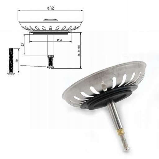 Do wymiany zlewu Blanco 82mm sitko do zlewu kuchen