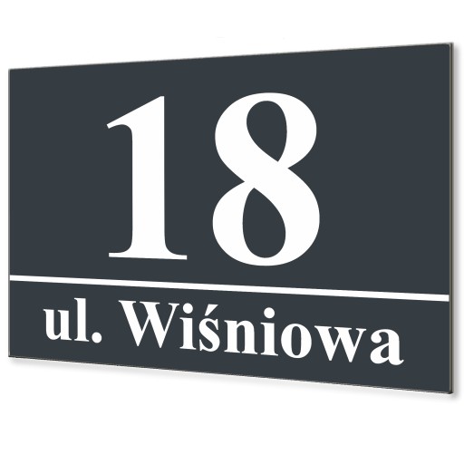 DUŻA TABLICZKA ADRESOWA Numer Domu 40x30 DYSTANSE