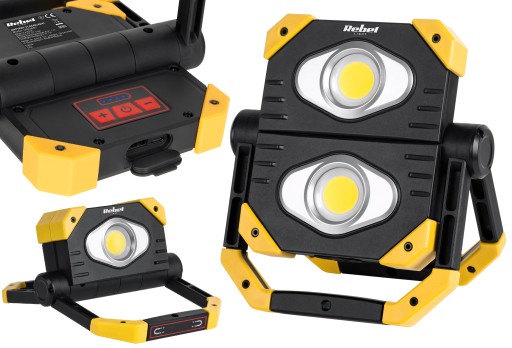 HALOGEN MOCNY PRZENOŚNY AKU DUŻA LAMPA 2 X LED COB