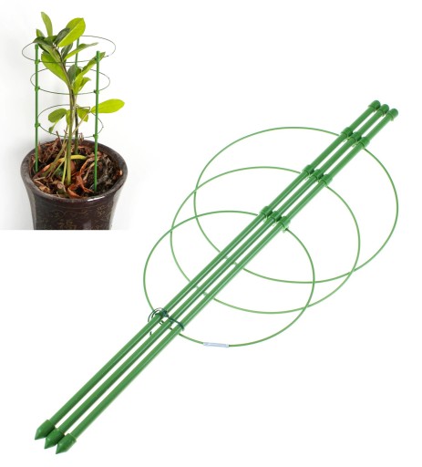 Stalowa Podpora do Kwiatów Warzyw zielona 45cm