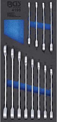Set of combination wrenches with ratchets BGS 4196
