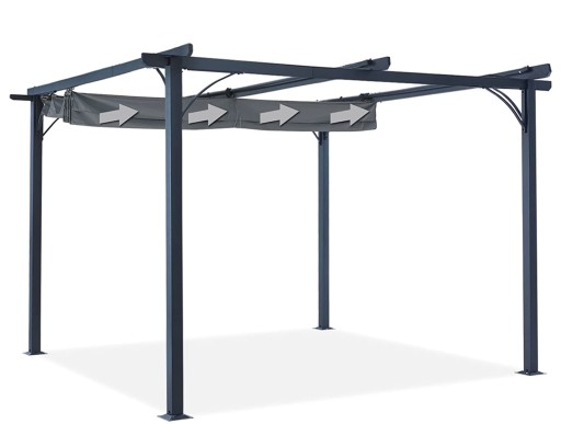 PERGOLA OGRODOWA TARASOWA 3x4m ALTANA ŻAGIEL SZARY