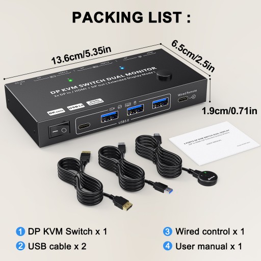 KC-KVM212DH-NA-Konwerter PC-KVM Switches