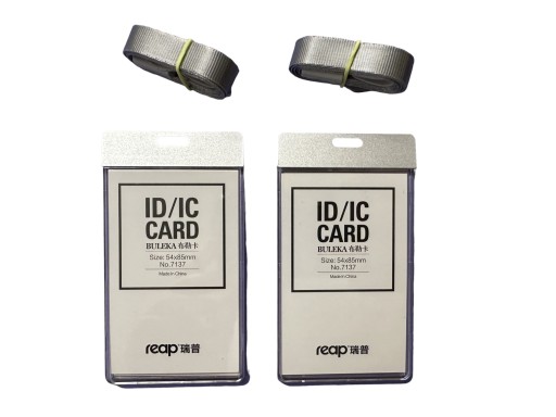 Holder Etui Pionowy na karty identyfikator Sliver/Srebrny 2szt.