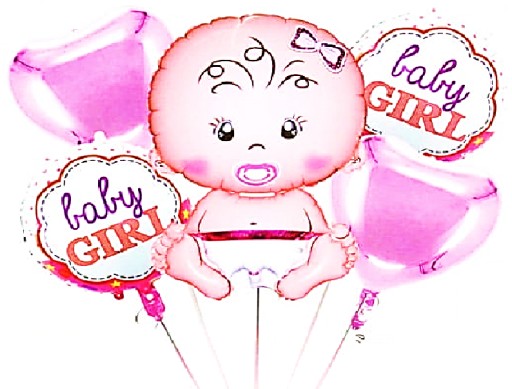 Baby Shower Balony dla Dziewczynki - 5 szt.
