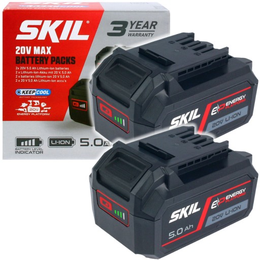 2 AKUMULATORY 20V 5,0Ah litowo-jono KEEP COOL SKIL