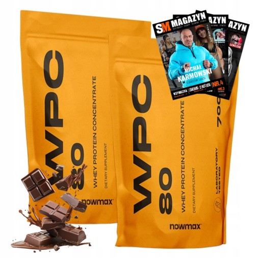 nowmax WPC 80 WHEY PROTEIN BIAŁKO SERWATKA ODŻYWKA BIAŁKOWA MASA 2x700 g