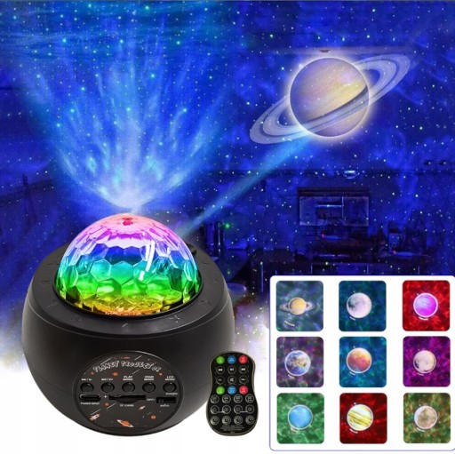 Kolorowe gwiaździste LED Projektor Planet Bluetoot