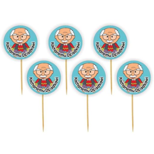 PIKERY babeczki SZPILKI do muffinek dzień DZIADKA x6